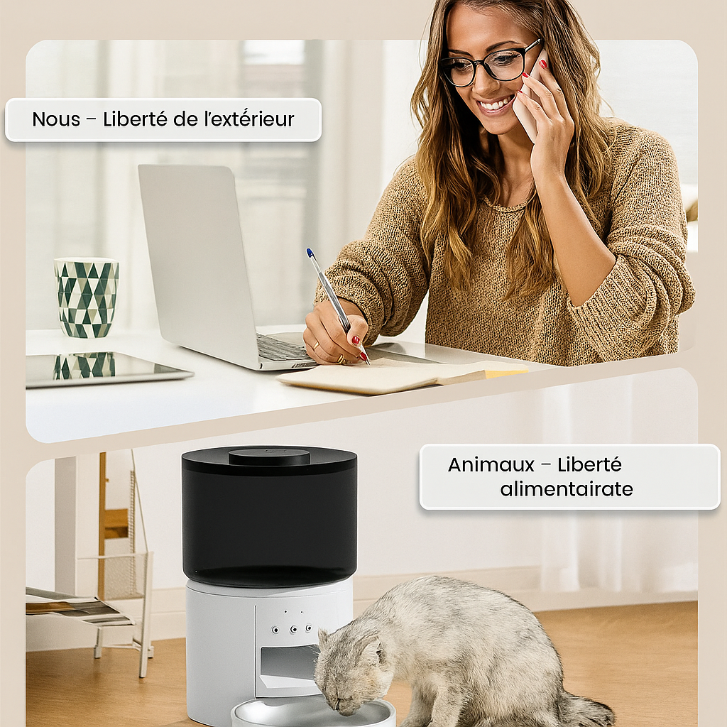 Distributeur automatique de croquettes pour chat