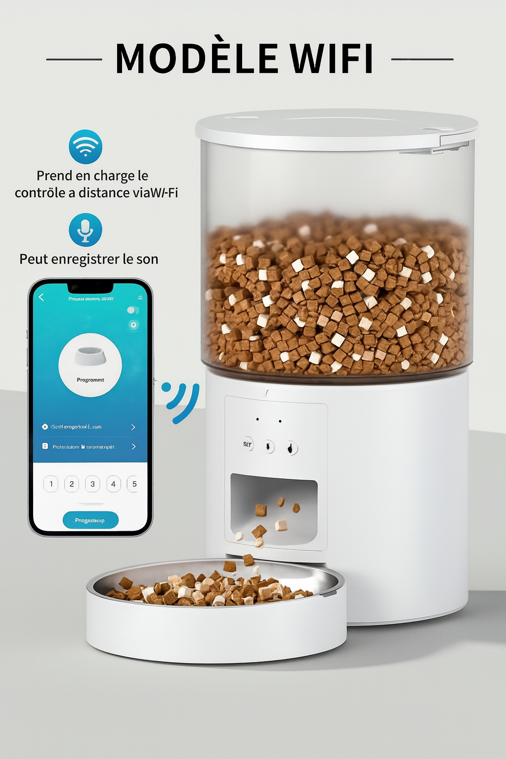 Distributeur automatique de croquettes pour chat