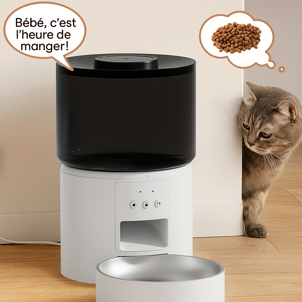 Distributeur automatique de croquettes pour chat