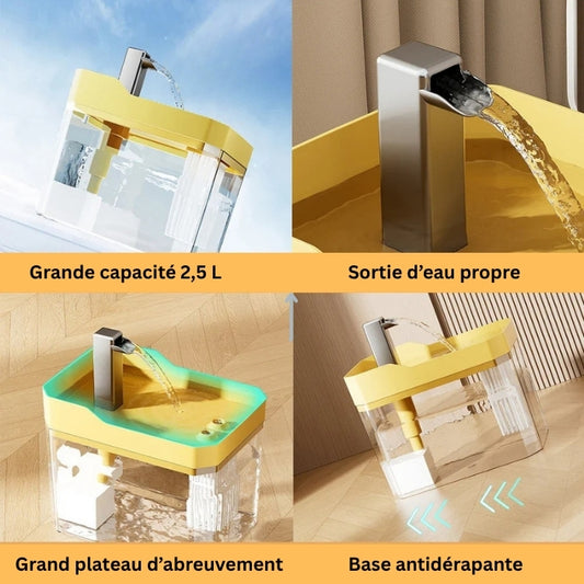 Fontaine à eau pour chat 2,5 L avec plateau large