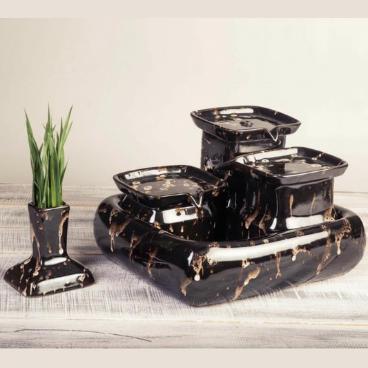 Fontaine d’eau pour chat en céramique + Brosse a chat offerte