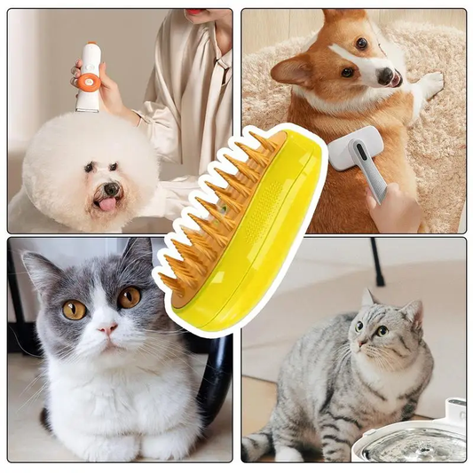 Brosse a chat & chien avec Spray Vapeur d'Eau
