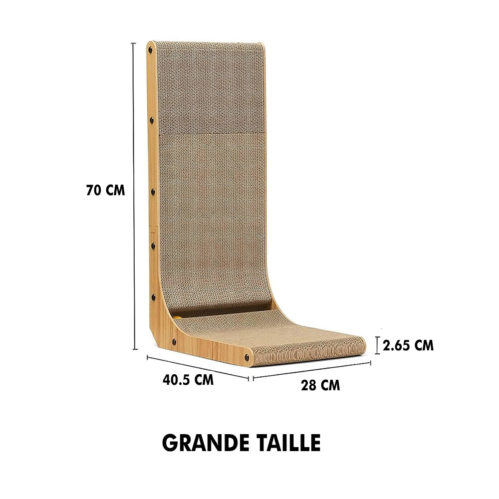 Griffoir pour Chat en Forme de L avec Jouet Balle Intégré