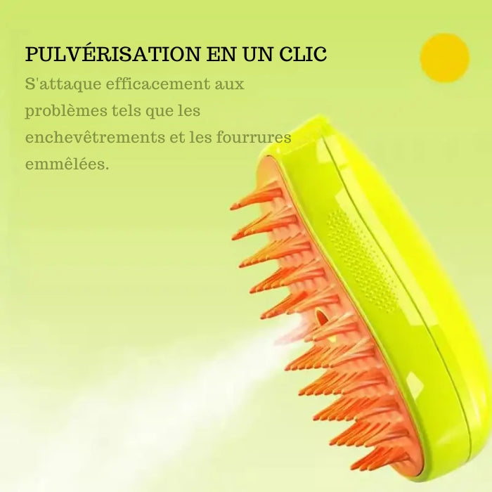 Brosse a chat & chien avec Spray Vapeur d'Eau