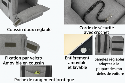Siège de voiture pour chat – Confort, sécurité et style en déplacement