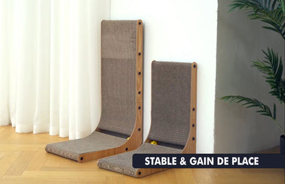 Griffoir pour Chat en Forme de L avec Jouet Balle Intégré
